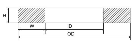 聚四氟乙烯擋圈(PTFE擋圈)外形結(jié)構(gòu)圖